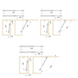 Lot de 10 pistons pour meubles à portes relevables force 5 kg et course 100 mm - EMUCA