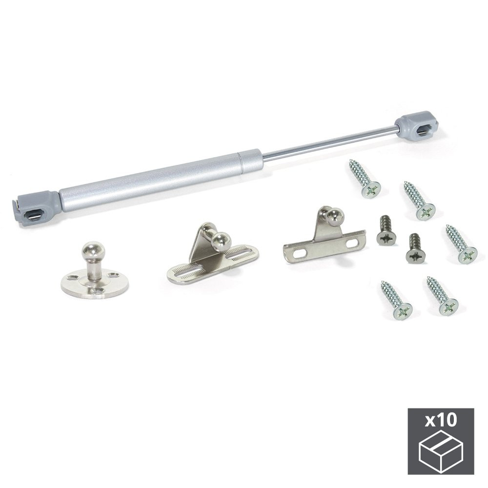 Lot de 10 pistons pour meubles à portes relevables force 5 kg et course 80 mm