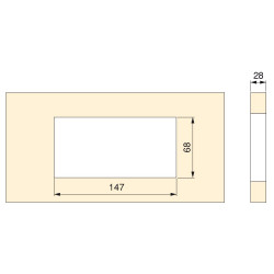 Lot de 5 passe-câbles rectangulaires Quadrum pour encastrer en aluminium anodisé mat - EMUCA