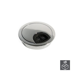 Lot de 8 passe-câbles Circum D. 60 mm à encastrer en zamak finition chromé de marque EMUCA, référence: B4873300