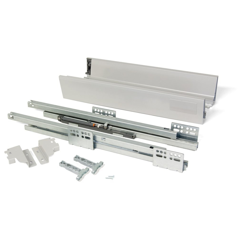 Kit de tiroir extérieur Vantage-Q hauteur 83 mm et profondeur 350 mm finition gris métallisé