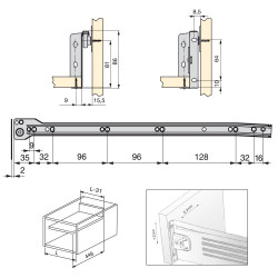 Lot de 10 kits de tiroir Ultrabox hauteur 86 mm et profondeur 450 mm finition gris métallisé - EMUCA