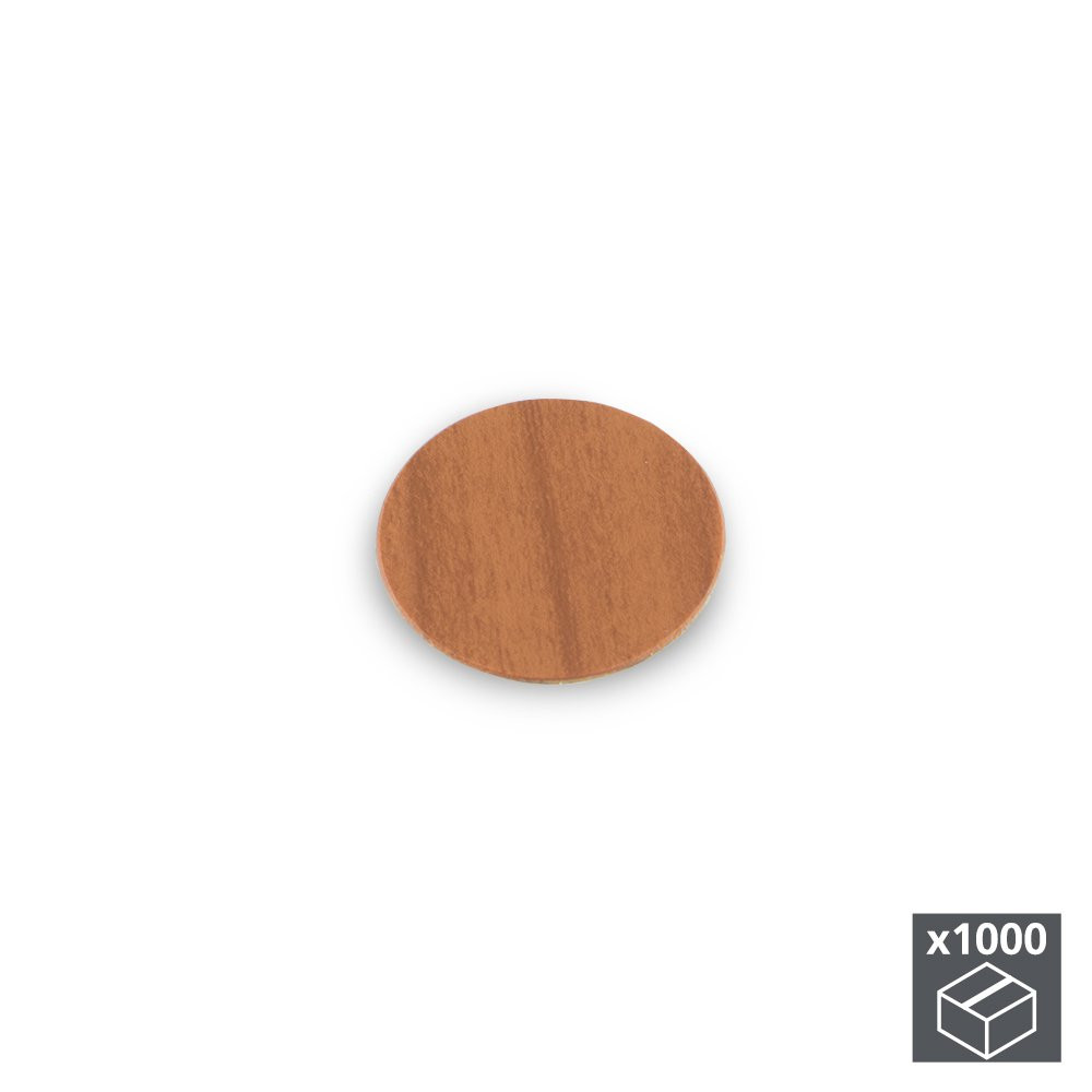 Lot de 1.000 pastilles adhésives D. 13 mm en finition effet cerisier