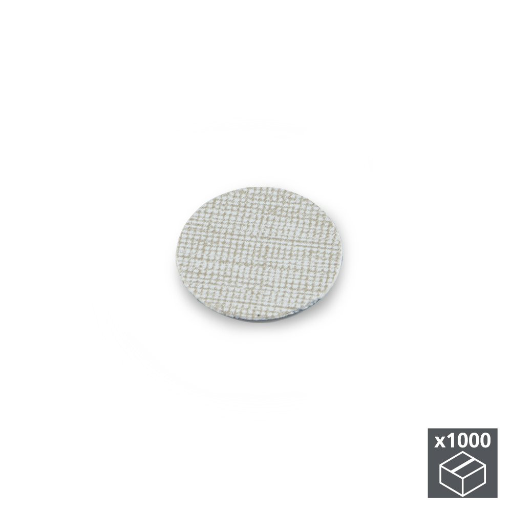 Lot de 1.000 pastilles adhésives D. 13 mm en finition effet textil gris