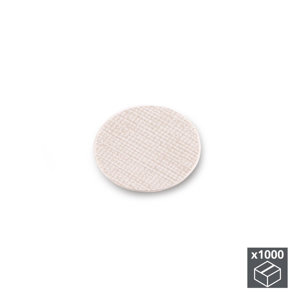 Lot de 1.000 pastilles adhésives D. 13 mm en finition effet textil beige