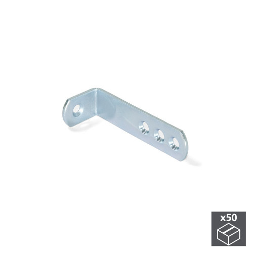 Lots de 50 équerres d'assemblage 70 x 22,5 mm à 4 trous - EMUCA