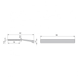 Lot de 20 poignées adhésives Tulip1 en aluminium finition anodisé mat L 94 mm - EMUCA