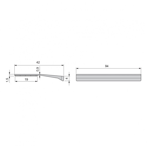 Lot de 20 poignées adhésives Tulip1 en aluminium finition anodisé mat L 94 mm - EMUCA
