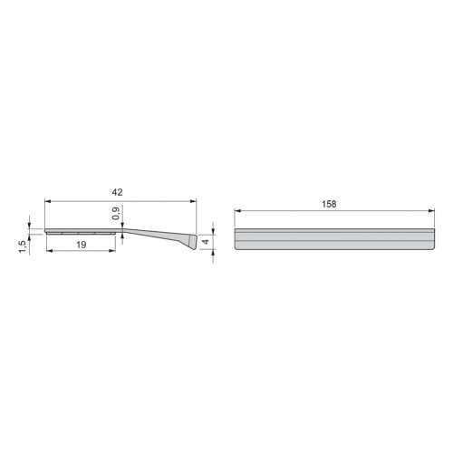 Lot de 20 poignées adhésives Tulip1 en aluminium finition anodisé mat L 158 mm - EMUCA
