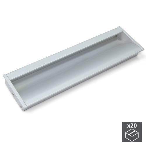 Lot de 20 poignées pour meuble Bologna en aluminium anodisé mat avec entraxe 160 mm - EMUCA