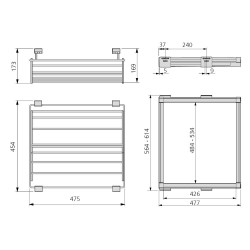 Kit de coulisses et range-chaussures Moka pour module 600 mm finition couleur moka - EMUCA