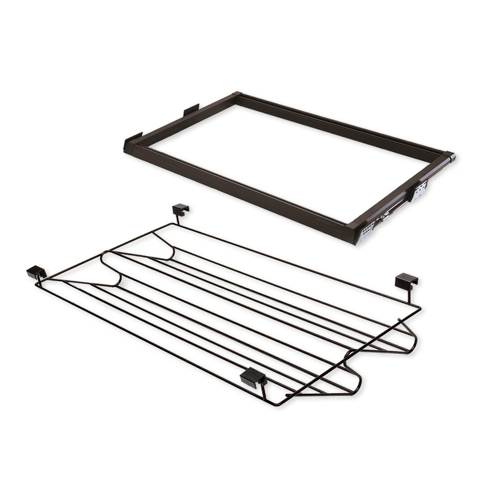 Kit de coulisses et range-chaussures Moka pour module 800 mm finition couleur moka