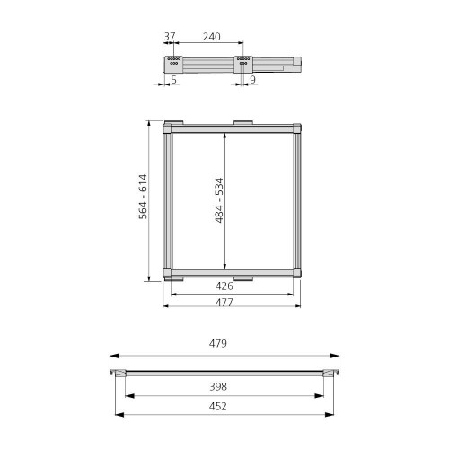 Kit de coulisses et tringles pour pantalons Moka pour module 600 mm finition couleur moka - EMUCA