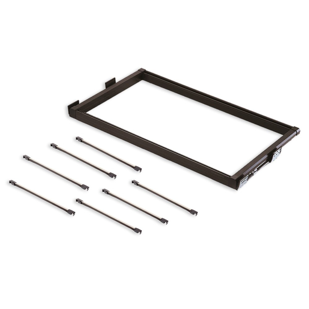 Kit de coulisses et tringles pour pantalons Moka pour module 800 mm finition couleur moka