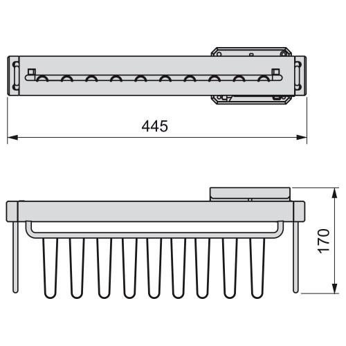 Porte-cravates latéral extractible Moka - EMUCA