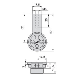 Kit de 2 barres penderie en aluminium D. 28 x 950 mm et supports Moka pour armoire finition couleur moka - EMUCA