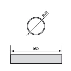 Kit de 2 barres penderie en aluminium D. 28 x 950 mm et supports Moka pour armoire finition couleur moka - EMUCA