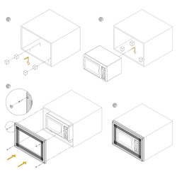 Cadre micro-ondes à encastrer en plastique finition en nickel satiné - EMUCA