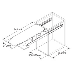 Planche à repasser pliable extractible Iron EMUCA