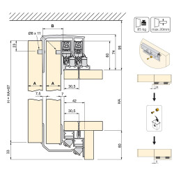 Armoire Space+ 2 portes avec profils Free rapid et fermeture amortie - EMUCA