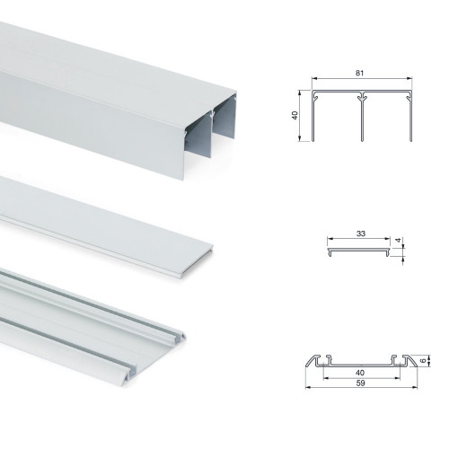 Armoire Placard 2 portes avec profils Wave16 et fermeture amortie - EMUCA