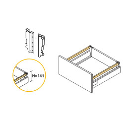 Kit de tiroir Vantage-Q hauteur 141 mm et profondeur 350 mm avec tringles finition blanc - EMUCA