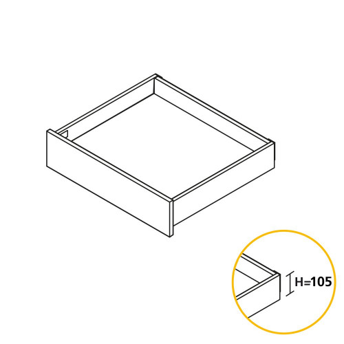 Kit de tiroir Concept hauteur 105 mm et profondeur 350 mm finition blanc - EMUCA