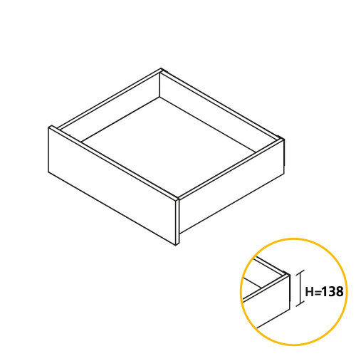 Kit de tiroir Concept hauteur 138 mm et profondeur 350 mm finition blanc - EMUCA