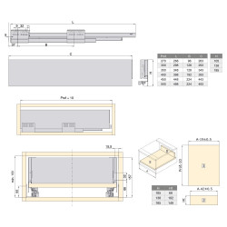Kit de tiroir Concept hauteur 138 mm et profondeur 450 mm finition blanc - EMUCA