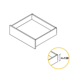 Kit de tiroir Concept hauteur 138 mm et profondeur 500 mm finition gris anthracite - EMUCA