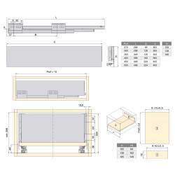 Kit de tiroir Concept hauteur 185 mm et profondeur 350 mm finition gris anthracite - EMUCA