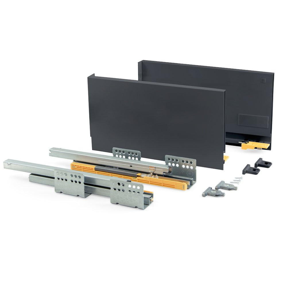 Kit de tiroir Concept hauteur 185 mm et profondeur 500 mm finition gris anthracite