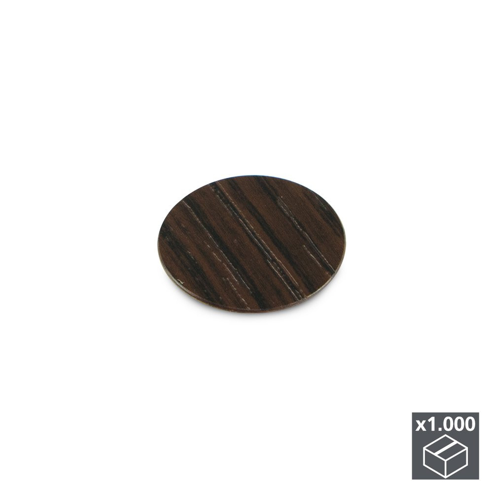 Lot de 1.000 pastilles adhésives D. 13 mm finition wengué