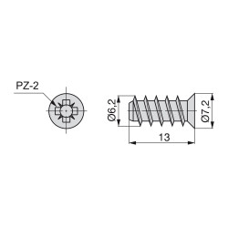 Lot de 500 Eurovis D. 6,2 x 13 mm tête Pozidrive finition zingué - EMUCA