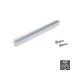 Lot de 25 poignées Dublin en aluminium finition anodisé mat avec entraxe 128 mm - EMUCA