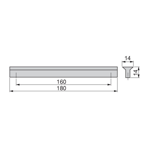 Lot de 25 poignées Dublin en aluminium finition anodisé mat avec entraxe 128 mm - EMUCA