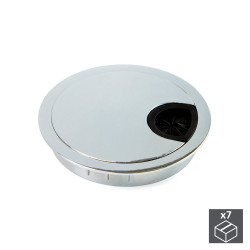 Lot de 7 passe-câbles Circum D. 80 mm à encastrer en zamak finition chromé de marque EMUCA, référence: B4942300
