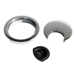 Lot de 7 passe-câbles Circum D. 80 mm à encastrer en zamak finition chromé - EMUCA
