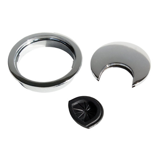 Lot de 7 passe-câbles Circum D. 80 mm à encastrer en zamak finition chromé - EMUCA