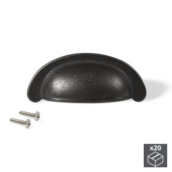 Lot de 20 poignées Marrakech en zamak finition noir avec entraxe 64 mm de marque EMUCA, référence: B4944700
