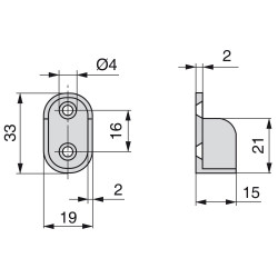 Lot de 50 supports pour barre de penderie armoire en zamak finition nickelé - EMUCA