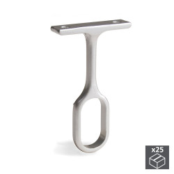 Lot de 25 supports centraux pour barre de penderie en zamak finition gris métallisé - EMUCA