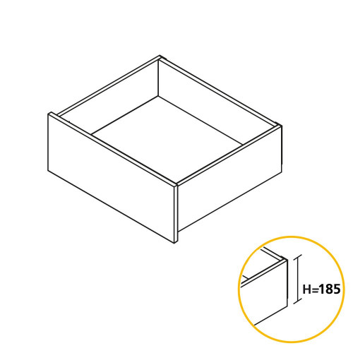 Kit de tiroir Concept hauteur 185 mm et profondeur 400 mm finition gris anthracite - EMUCA