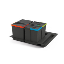 Kit de poubelles à base Recycle pour tiroir de module 600 mm 12 L, 6 L, 6L - EMUCA