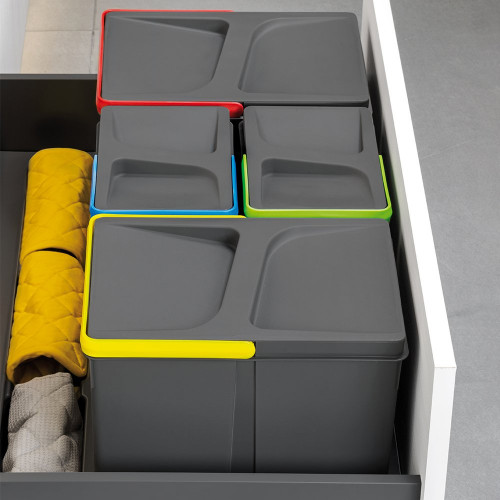 Kit de poubelles à base Recycle pour tiroir de module 900 mm 12 L, 6 L, 6L - EMUCA