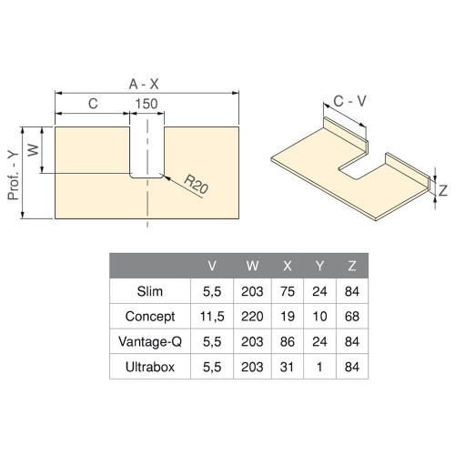 Lot de 6 sous-évier rectangulair pour tiroir de salle de bain blanc - EMUCA