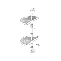 Jeu de plateaux Shelvo 1/2 lune pour module 800 mm en plastique blanc - EMUCA