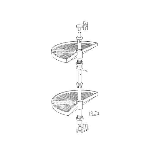 Jeu de plateaux Shelvo 1/2 lune pour module 800 mm en plastique blanc - EMUCA