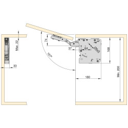 Compas pour porte relevable Agile M couleur gris anthracite - EMUCA