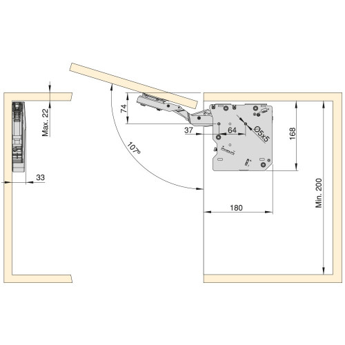 Compas pour portes relevables Agile H couleur blanc - EMUCA